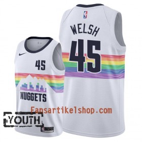 Denver Nuggets Trikot Thomas Welsh 45 2018-19 Nike City Edition Weiß Swingman - Kinder